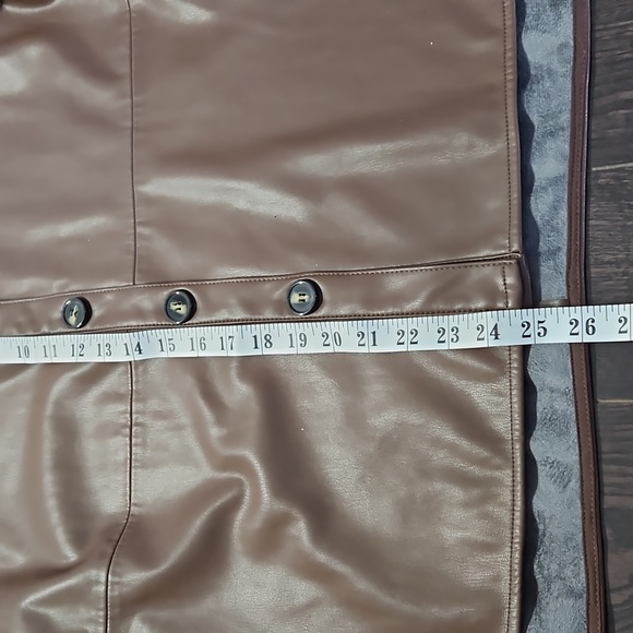 Sanctuary Brown Faux Leather Shirt Jacket Shacket, Small - Picture 12 of 14